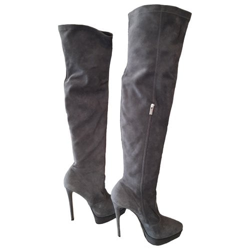 Pre-owned Le Silla Leather Boots In Grey