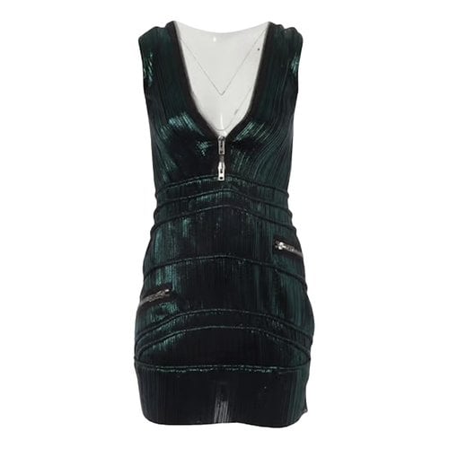 Pre-owned Givenchy Silk Mini Dress In Green