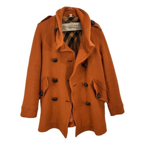 Pre-owned Burberry Wool Coat In Orange