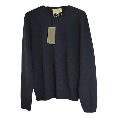 Pre-owned Gucci Cashmere Jumper In Navy