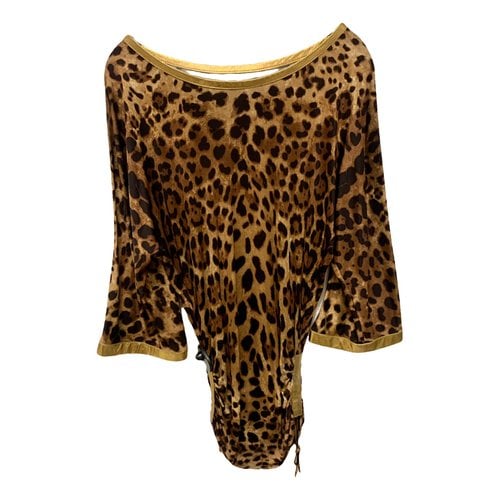 Pre-owned Dolce & Gabbana Silk Tunic In Camel