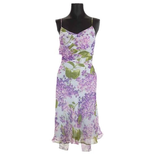 Pre-owned Moschino Silk Mid-length Dress In Purple