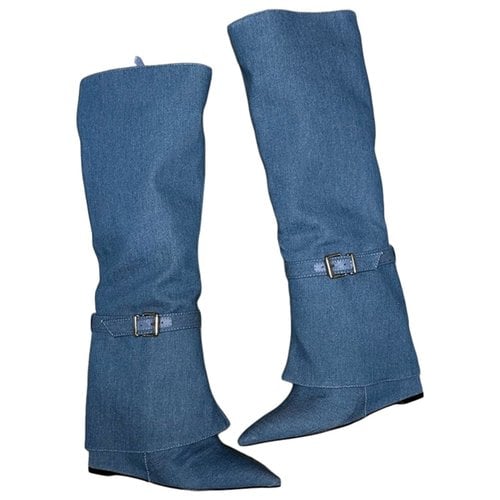 Pre-owned Schutz Cloth Boots In Blue
