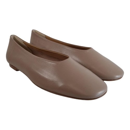 Pre-owned Aeyde Leather Flats In Grey