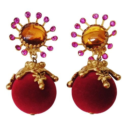 Pre-owned Christian Lacroix Earrings In Red