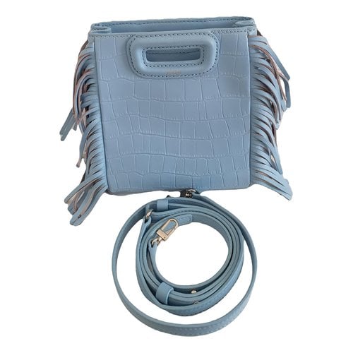 Pre-owned Maje Sac M Leather Crossbody Bag In Blue
