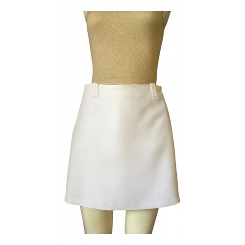 Pre-owned Versace Mini Skirt In White
