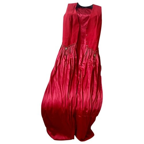 Pre-owned Lanvin Silk Maxi Dress In Red