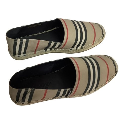 Pre-owned Burberry Cloth Espadrilles In Beige