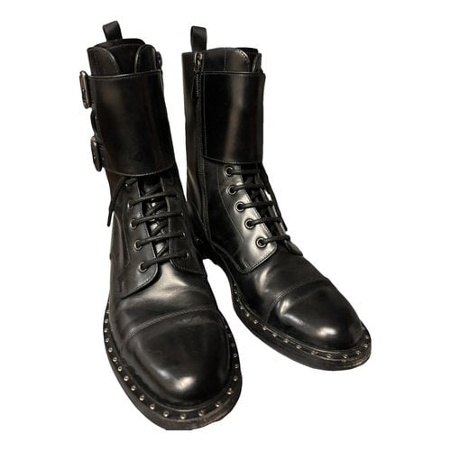 Pre-owned Church's Leather Lace Up Boots In Black