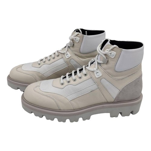 Pre-owned Sergio Rossi Leather High Trainers In Beige