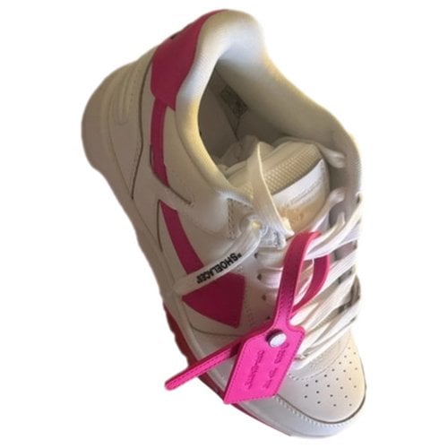 Pre-owned Off-white Pony-style Calfskin Trainers In Pink