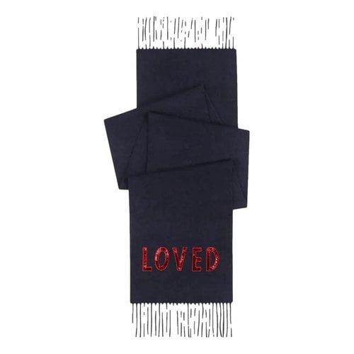 Pre-owned Gucci Cashmere Scarf In Blue