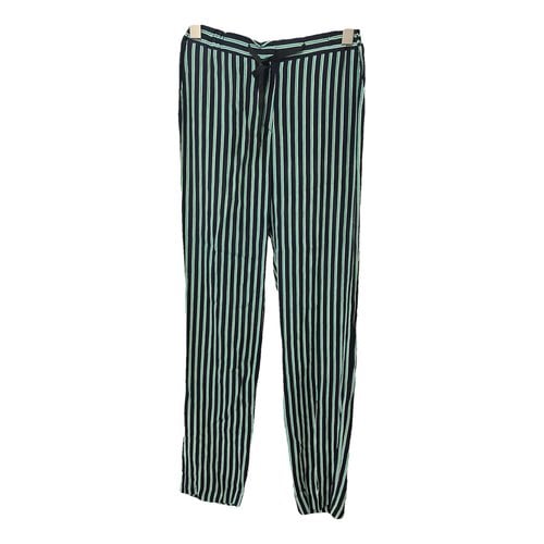 Pre-owned Gerard Darel Silk Straight Pants In Multicolour