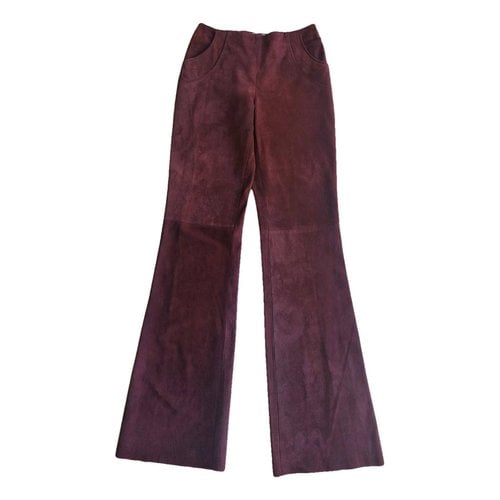 Pre-owned Valentino Trousers In Burgundy