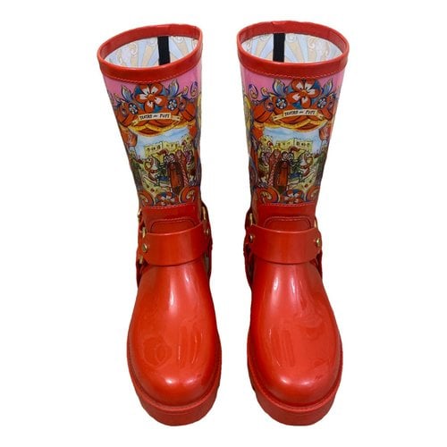 Pre-owned Dolce & Gabbana Boots In Red