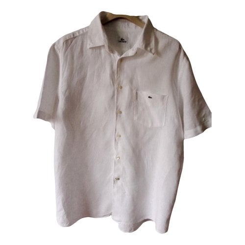 Pre-owned Lacoste Linen Shirt In White