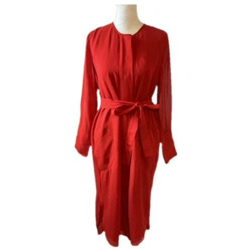 Pre-owned Club Monaco Silk Mid-length Dress In Red
