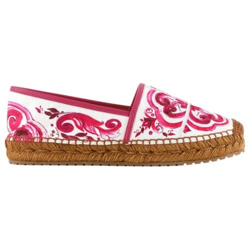 Pre-owned Dolce & Gabbana Leather Espadrilles In Pink