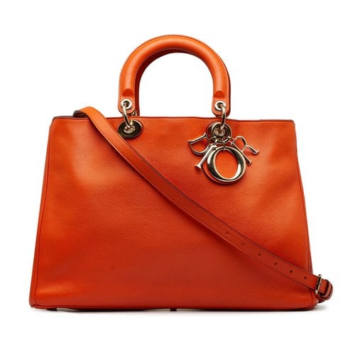 Pre-owned Dior Issimo Leather Crossbody Bag In Orange