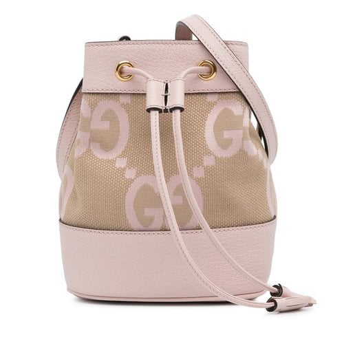 Pre-owned Gucci Ophidia Bucket Leather Bag In Pink