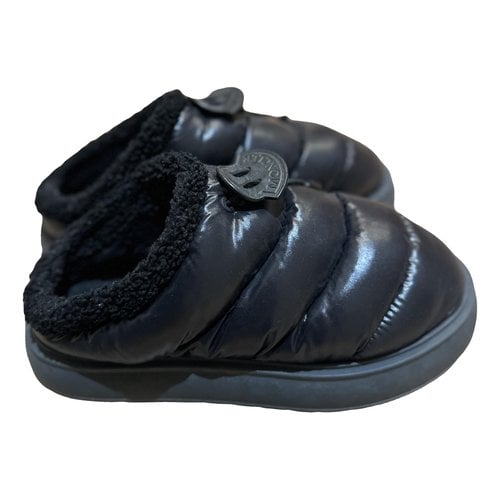 Pre-owned Moncler Faux Fur Ankle Boots In Black