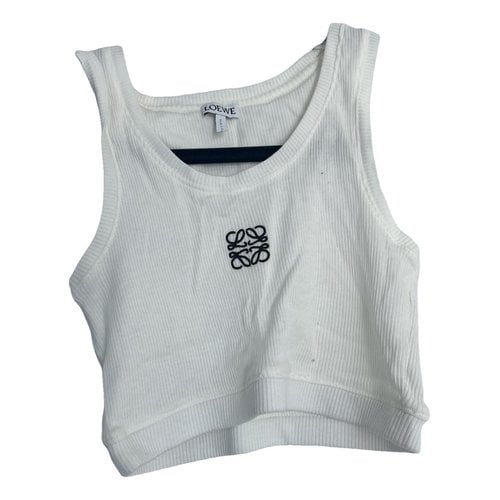 Pre-owned Loewe Anagram Camisole In White