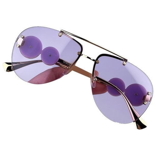 Pre-owned Versace Aviator Sunglasses In Purple