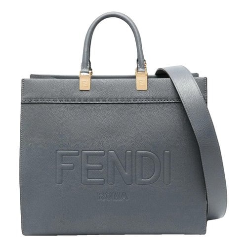 Pre-owned Fendi Sunshine Leather Bag In Blue