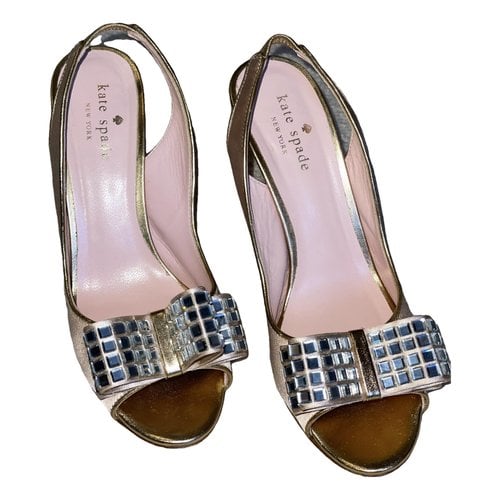 Pre-owned Kate Spade Cloth Heels In Gold