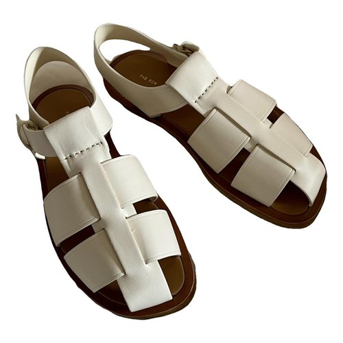Pre-owned The Row Fisherman Leather Sandal In White