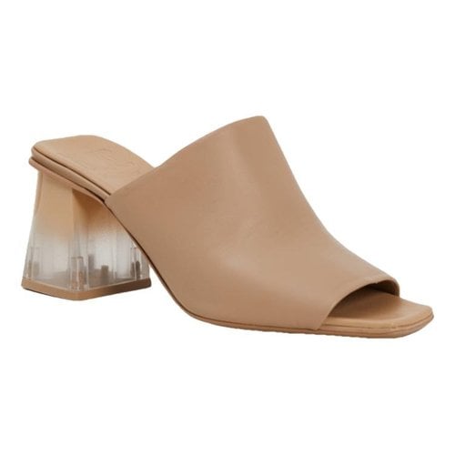 Pre-owned Max Mara Leather Mules In Beige