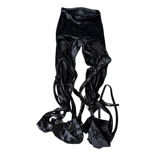 Pre-owned Ottolinger Velvet Leggings In Black