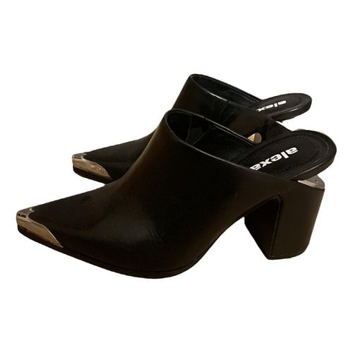 Pre-owned Alexander Wang Leather Mules & Clogs In Black