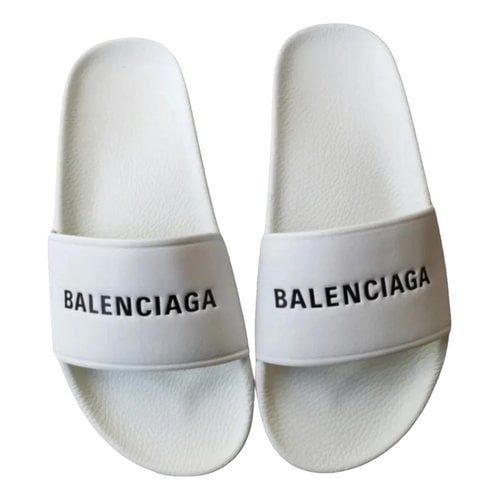 Pre-owned Balenciaga Leather Mules & Clogs In White