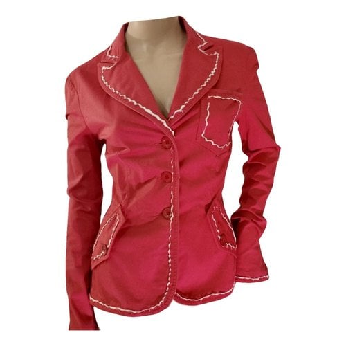 Pre-owned Moschino Blazer In Burgundy
