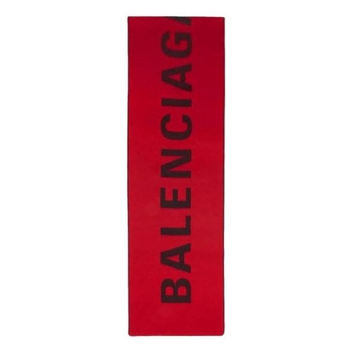 Pre-owned Balenciaga Wool Scarf In Red