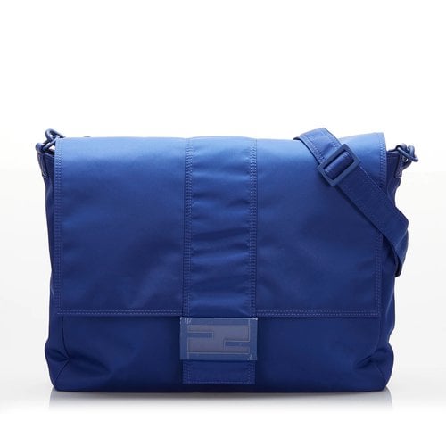 Pre-owned Fendi Ff Cloth Crossbody Bag In Blue