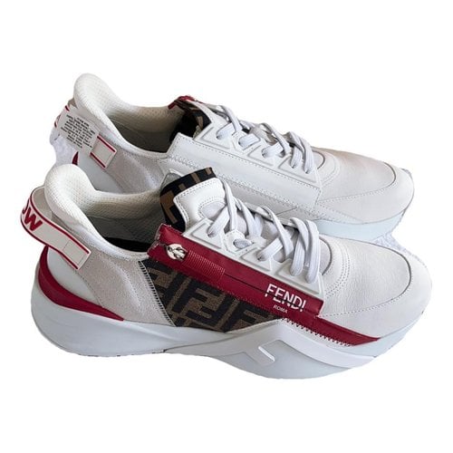 Pre-owned Fendi Leather Low Trainers In White