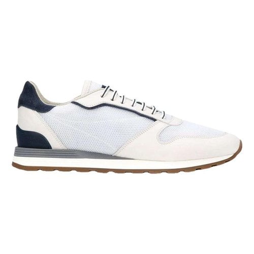 Pre-owned Brunello Cucinelli Leather Low Trainers In White