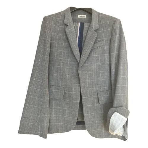 Pre-owned Zadig & Voltaire Wool Suit Jacket In Grey