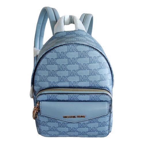 Pre-owned Michael Kors Leather Backpack In Blue
