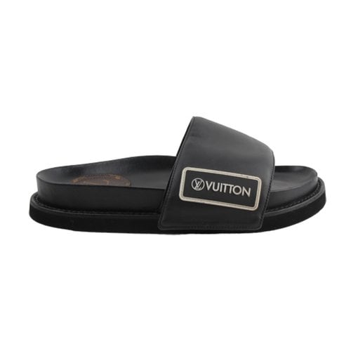 Pre-owned Louis Vuitton Leather Mules & Clogs In Black