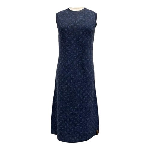 Pre-owned Louis Vuitton Wool Dress In Navy