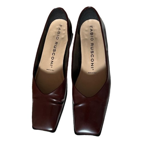 Pre-owned Fabio Rusconi Leather Ballet Flats In Burgundy