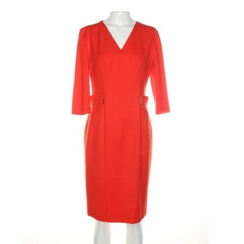 Pre-owned Hugo Boss Wool Dress In Red