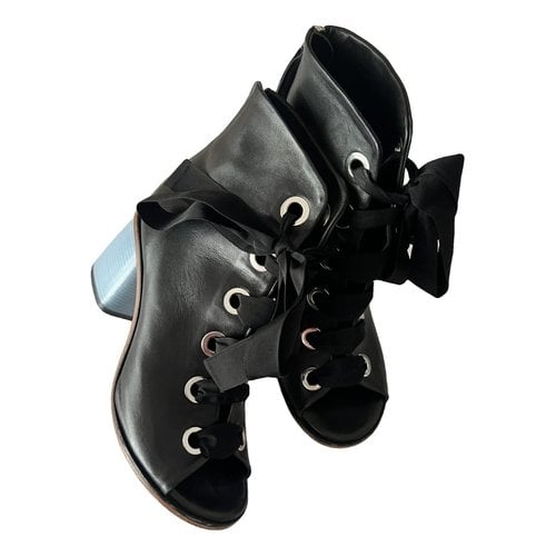 Pre-owned Halmanera Leather Snow Boots In Black