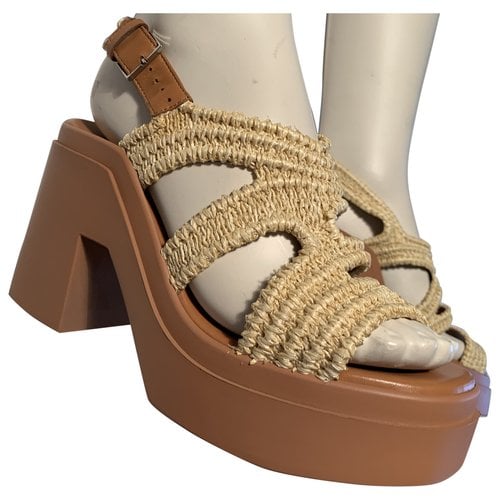 Pre-owned Robert Clergerie Cloth Sandal In Beige