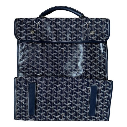 Pre-owned Goyard Patent Leather Travel Bag In Blue