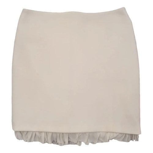 Pre-owned Versace Mid-length Skirt In Ecru